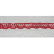 Red Bobbin Lace Border - Width 1 cm